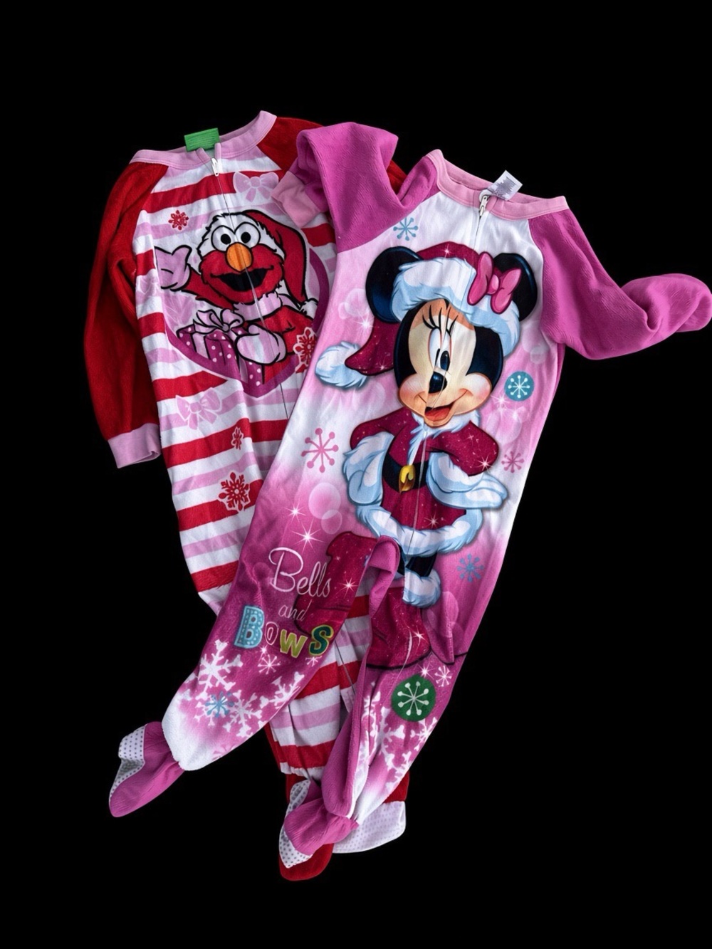 Minnie Mouse & Elmo Holiday One-Piece Pajamas for Kids